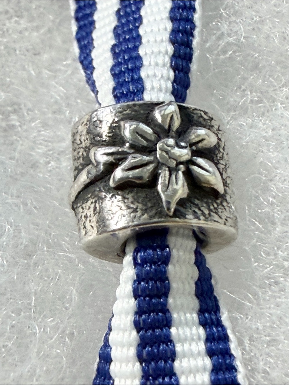 Retired Pandora Poinsettia Flower Charm 790213 Sterling Silver Floral Bead